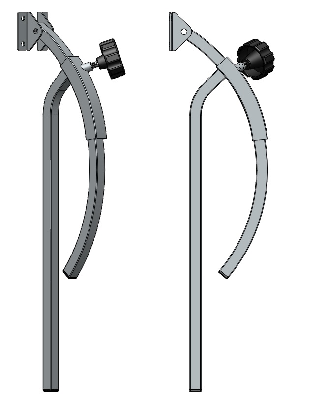 Hoofdsteun verstelsysteem, 15x15mm (type: 304 chroom) bediening aan buitenkant - Afbeelding 3